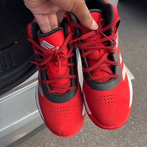 Red Adidas basketball sneakers barely worn